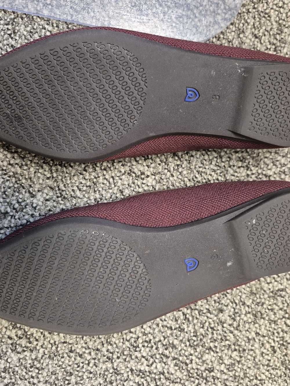 Rothys Burgundy Knit Slip-On Loafers with Gold Double bit 8 - Picture 4 of 7